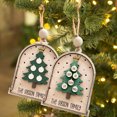 thumbnail image 2 of Colgante navideño de madera Gardenne, adorno para árbol genealógico, colgante navideño de madera con borde liso, adorno colgante para árbol de Navidad., 2 of 7
