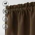 thumbnail image 2 of Goory 1pc Rod Pocket Short Window Curtain ThermalInsulated Half Blackout Window Drape Blackout Curtain Cafe Tier Kitchen Scarf Bathroom Valance Dark Coffee W:57"x L:22", 2 of 5