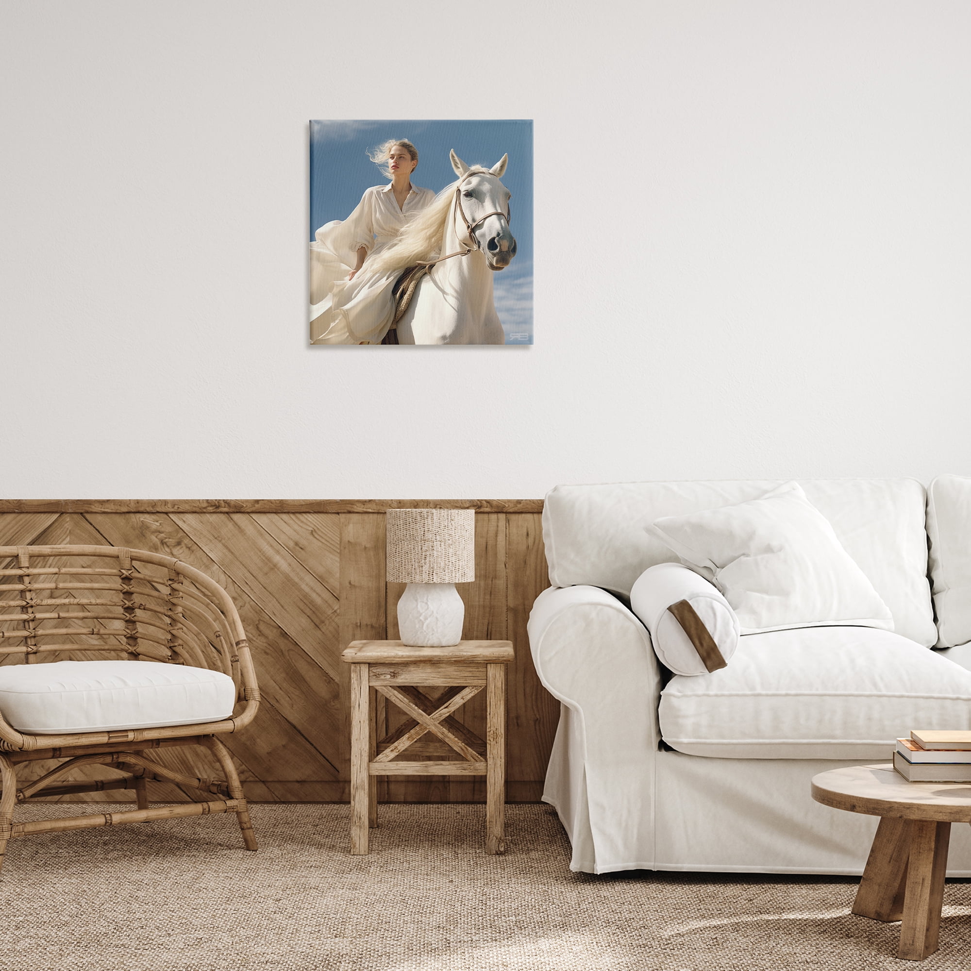 Stupell Industries Windswept Equestrian Girl People Painting Wrapped Canvas Art Print Wall Art, 24 x 24