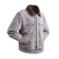 thumbnail image 6 of Rexolia Mens Vintage Washed Denim Jacket Corduroy Collar Long Sleeve Snap Button Jean Coat Retro Streetwear for Fall Winter Outdoor Gray 2XL, 6 of 7