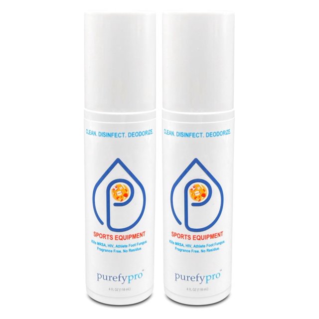 Purefypro Sports Equipment Disinfectant Spray (4oz, 2pk) Kills 99.