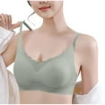 thumbnail image 5 of Amidoa Seamless Womens Bras Green T-Shirt Wireless Solid Bralette Bralettes for Women M, 5 of 6