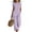 Purple, variant on Outfit Sets for Women 2 Piece Sets Linen Blend,Round Neck Cap Short Sleeve Asymmetrical Hem Side Wooden Button Tunic Tops and High Waist Wide Leg Pants with Pockets Boho Casual Vacation
