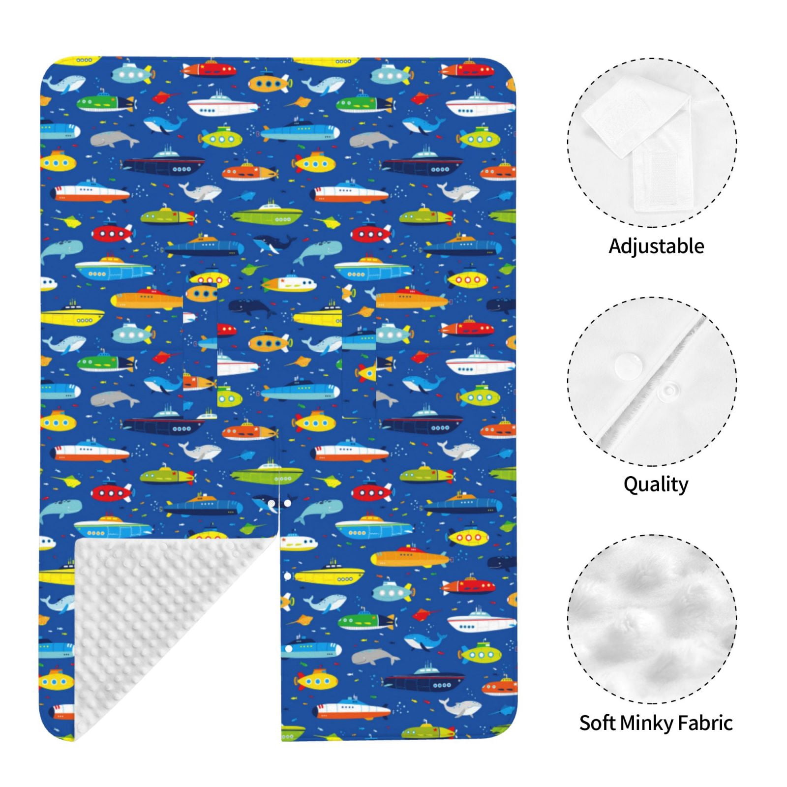 Naloa Submarines And Whales Baby Car Seat Cover, Breathable Baby Carrier Cover, Multiuse Baby Carrier Cover & Nursing Breastfeeding Cover