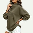 thumbnail image 7 of Yyeselk Women's Half Zip Sweatshirt Lightweight Stand Collar Sweatshirts for Women Long Sleeve Loose Fit Fall Clothes Army Green XL, 7 of 7