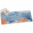 thumbnail image 2 of 2'x6' Rug Runners for Hallways Kitchen, Orange Navy Blue Coral Non Slip Entryway Beside Floor Carpet Runner, Summer Beach Coastal Ocean Ombre Washable Laundry Room Bedroom Throw Rugs Mat, 2 of 8