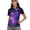 Purple Galaxy Butterflies, variant on Whosucclay Mixed Floral Pattern Quick Dry Polo Shirts, Polyester Tennis Shirts Breathable Lightweight Athletic Shirt for Golf Outdoor Bowling Size Large