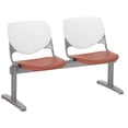 thumbnail image 5 of KFI Studios KOOL 2 Seat Reception Bench, White Back, Coral Seat, 5 of 5
