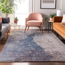 Addison Rugs Mayfield Washable Transitional Modern Blue Rectangle Rug, 8' x 10'