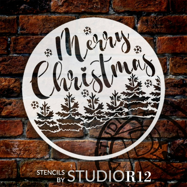 12 Inch Round Christmas Stencil Merry Christmas Stencil Christmas Stencils  for Painting, Drawing, Art and Wood Signs 