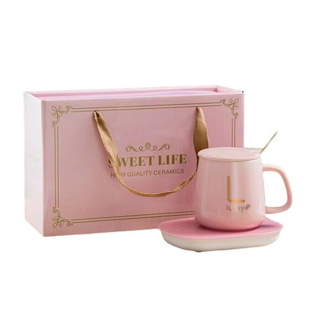 

huntermoon Tea Set 55 Degree Thermal Insulation Warm Cup Automatically Power Off 55 Degrees 380ML Constant Temperature Heating Pad