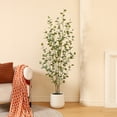 thumbnail image 5 of 6ft Artificial Eucalyptus Plant in Oval White Pot - Easy to Assemble and Disassemble, Perfect for Home or Office Decor, 5 of 5