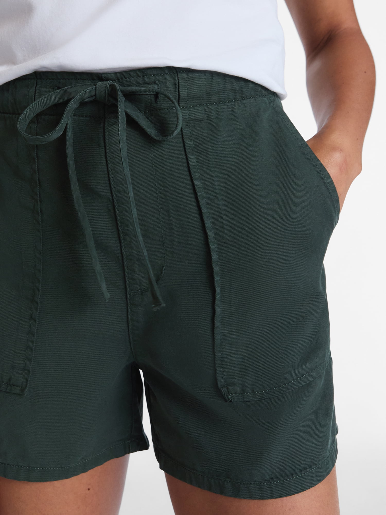 Time and Tru Women's Soft Utility Shorts, 4" Inseam, Sizes XS-XXXL