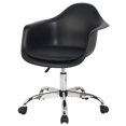 thumbnail image 3 of Hodedah Plastic Bucket Back Adjustable Swiveling Office/Desk Chair in Black, 3 of 7