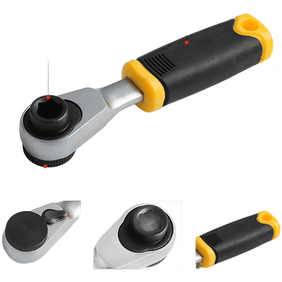 Mini Ratchet Wrench 72 Tooth with Quick Release 14 Inch Hex Socket Tool