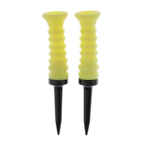 Paquete de 2 tees de golf profesionales - Golf Sports Training 82 mm Amarillo