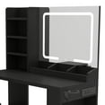 thumbnail image 5 of Uforic Makeup Vanity Desk with Mirror & 3 Color Lights, Charging Station, 4 Drawers, Storage Cabinet for Bedroom, Black, 5 of 9