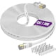 thumbnail image 1 of Long Ethernet Cable 30m, Cat 7 High Speed Flat Internet Cable 30 Meters Network Cable White 10gbps 600mhz Rj45 Cable 100ft Shielded Lan Patch Cable Fo, 1 of 5