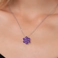 thumbnail image 3 of Gem Stone King 925 Sterling Silver and 10K Yellow Gold Purple Amethyst Flower Pear Shape Flower Pendant Necklace for Women 2.22 Cttw, Gemstone Birthstone, with 18 inch Chain, 3 of 6