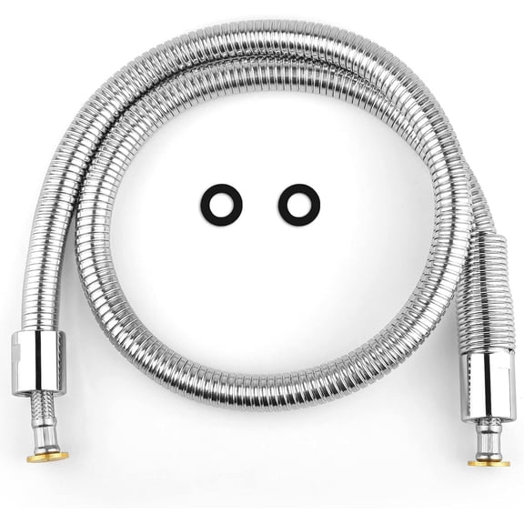 Stainless Steel Hose 44 Inch for All Commercial Pre-Rinse Kitchen Sink Faucets Flexible Hose Replacement (44Inch) 44 Inch