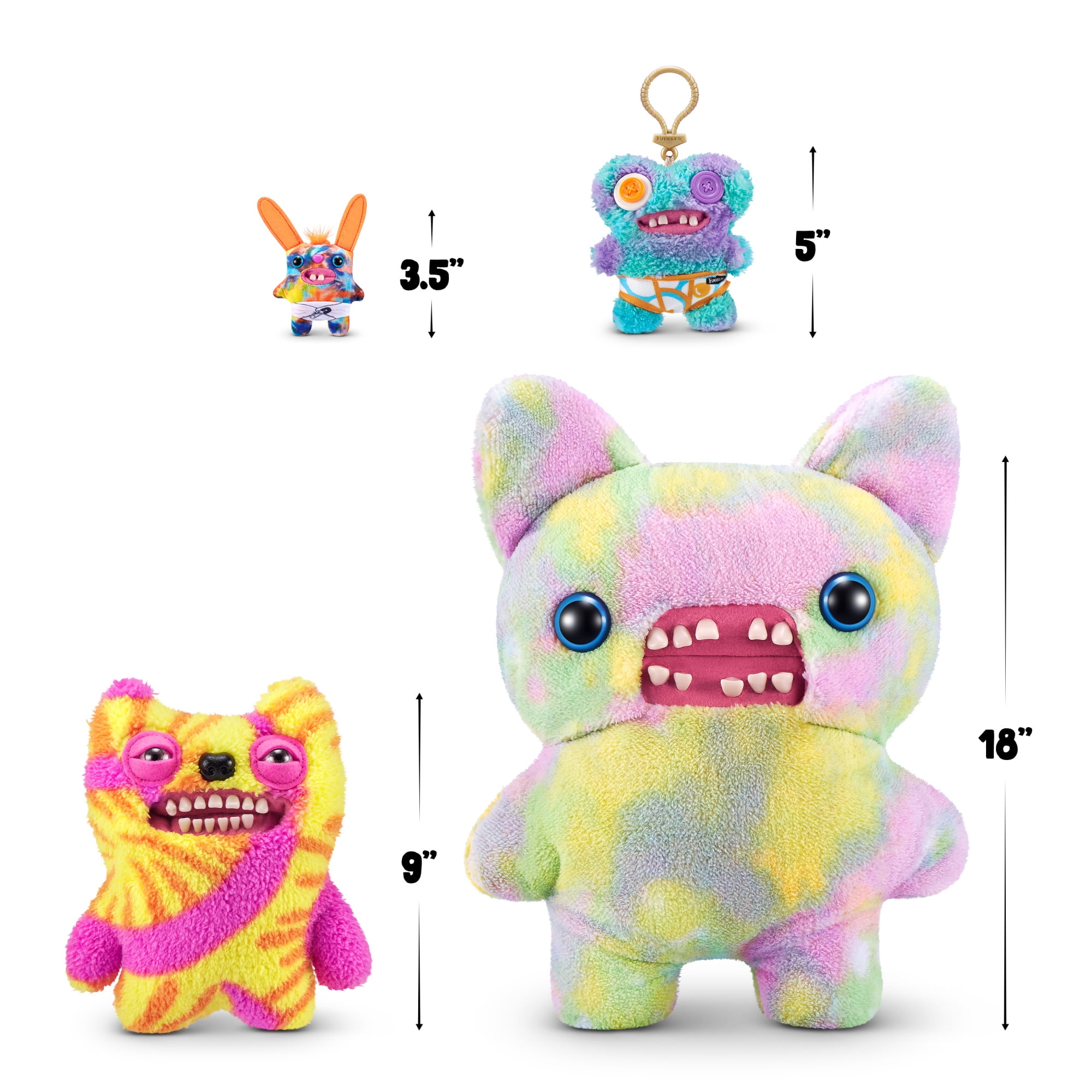 Fuggler Key Rings 5 inch (Annoyed Alien), Funny Ugly Monster Soft