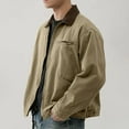 thumbnail image 4 of GrmtClth Mens Jackets Classic Zip Up Long Sleeve Depot Jacket Casual Loose Fit Streetwear with Pockets Brown L, 4 of 7