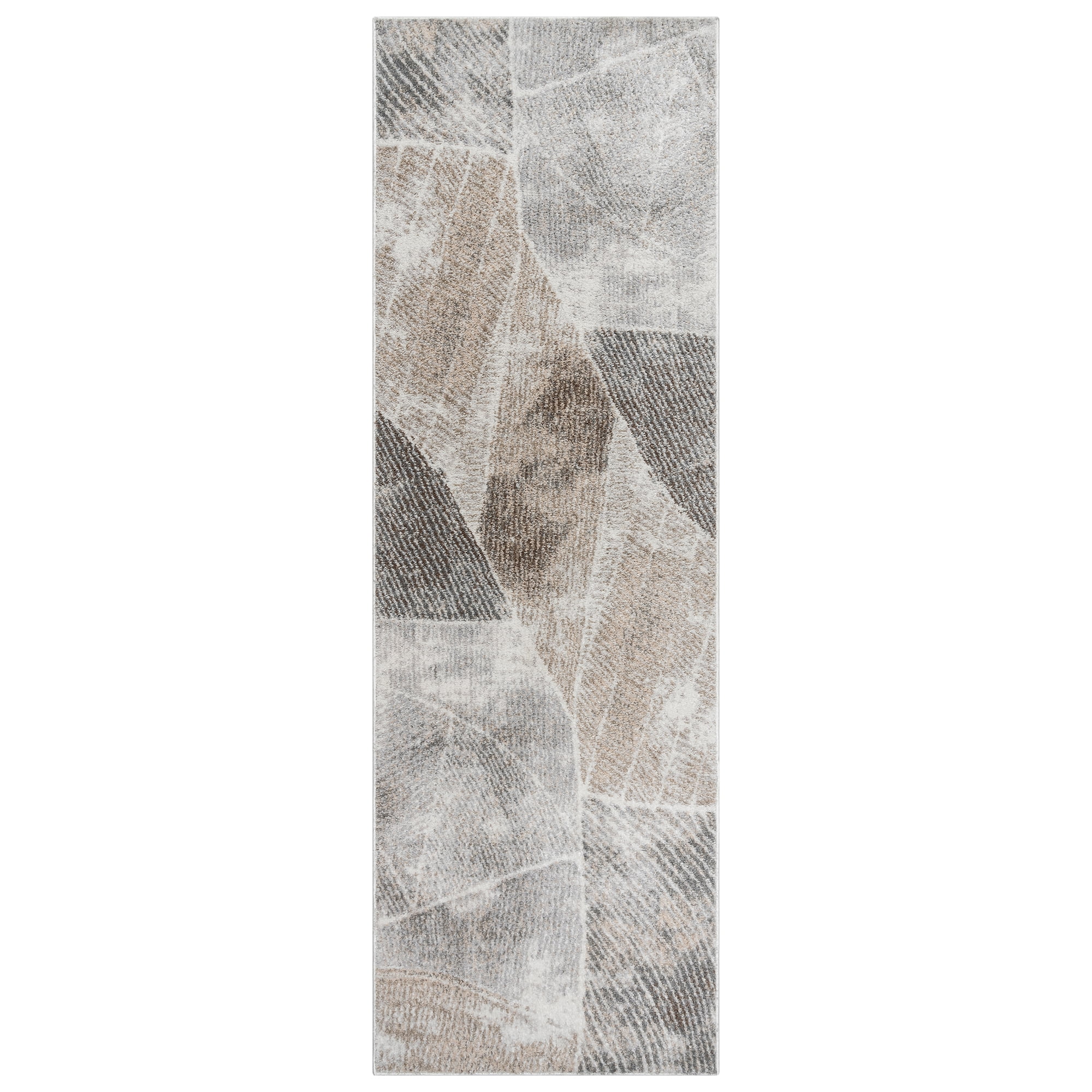 Gertmenian Alor Bisa Modern Abstract Gray/Ivory/Tan Polypropylene Indoor Area Rug, 2x6 Runner