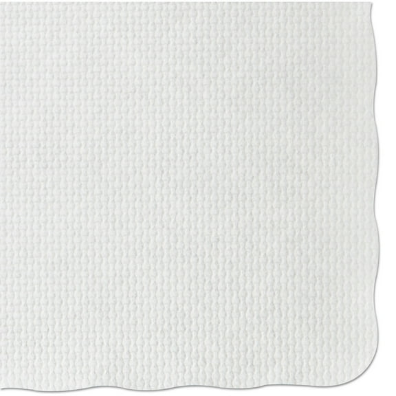 Knurl Embossed Scalloped Edge Placemats, 9.5 X 13.5, White, 1,000/carton | Bundle of 5 Cartons