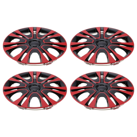 Unique Bargains 4 Pcs R15/15" Car Wheel Rim Hub Cover Wheel Hub Caps Red for Car Pickup Truck SUV Wheel Skins Decorative Wheel Rim Cover Replacement