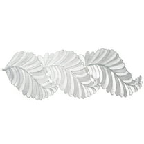 Wadada Golden Table Runners 36 Inches Heat Resistant Table Runner Leaf Shaped Vinyl Table Runner Waterproof Washable Table Mats Table Runner for Party,Wedding Decorations (Silver Leaf Shaped)