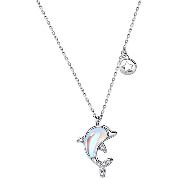 Collar de mujer de plata de ley 925 con Colgante de delfín YONGSHENG