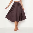 thumbnail image 5 of Stamzod Women's Flowy Maxi Skirt Summer Pleated High Waisted Casual Long Skirts with Pockets Coffee B Free Size, 5 of 9