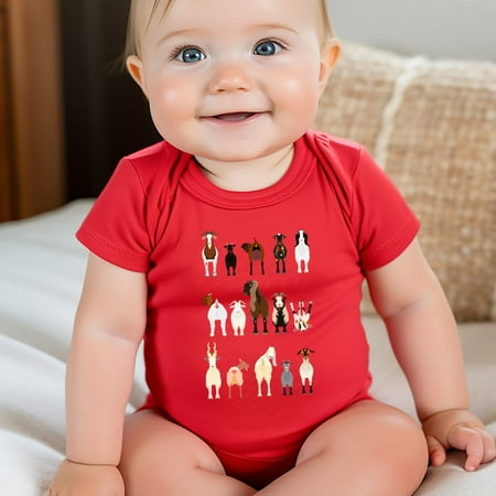 

Goat Lovers Kid s Tees Farm Animal Infant Bodysuits Illustration Breeds Youth-Youth S (6-8) Shirt / Red