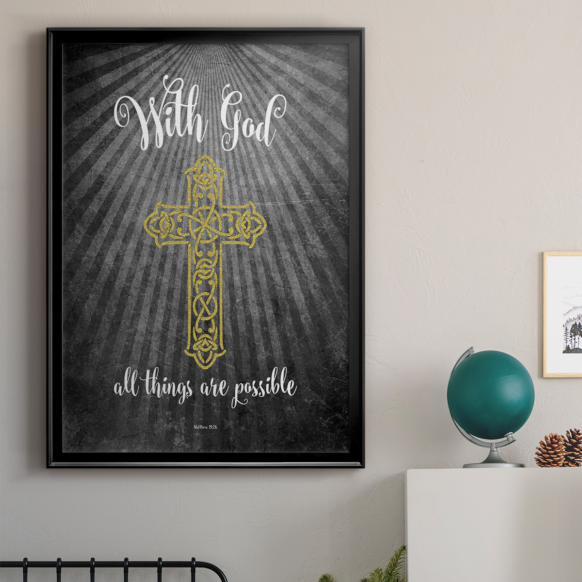 With God Gold Premium Classic Framed Print - Ready to Hang