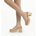 thumbnail image 3 of BURUDANI High Chunky Platform Heels for Women Fashion Comfort Slip on Square Open Toe Block Heel Sandals, 3 of 5