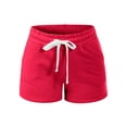 thumbnail image 5 of MixMatchy Women's Solid French Terry White Piping Comfy Shorts, 5 of 6