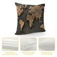 thumbnail image 4 of JEUXUS  World Map Throw Pillow Cases Pack of , Vintage Map Seven Continents Square Cushion Covers Decor Pillow Covers for Couch Sofa Home Farmhouse Decoration  Pillowcases, Brown, 4 of 5