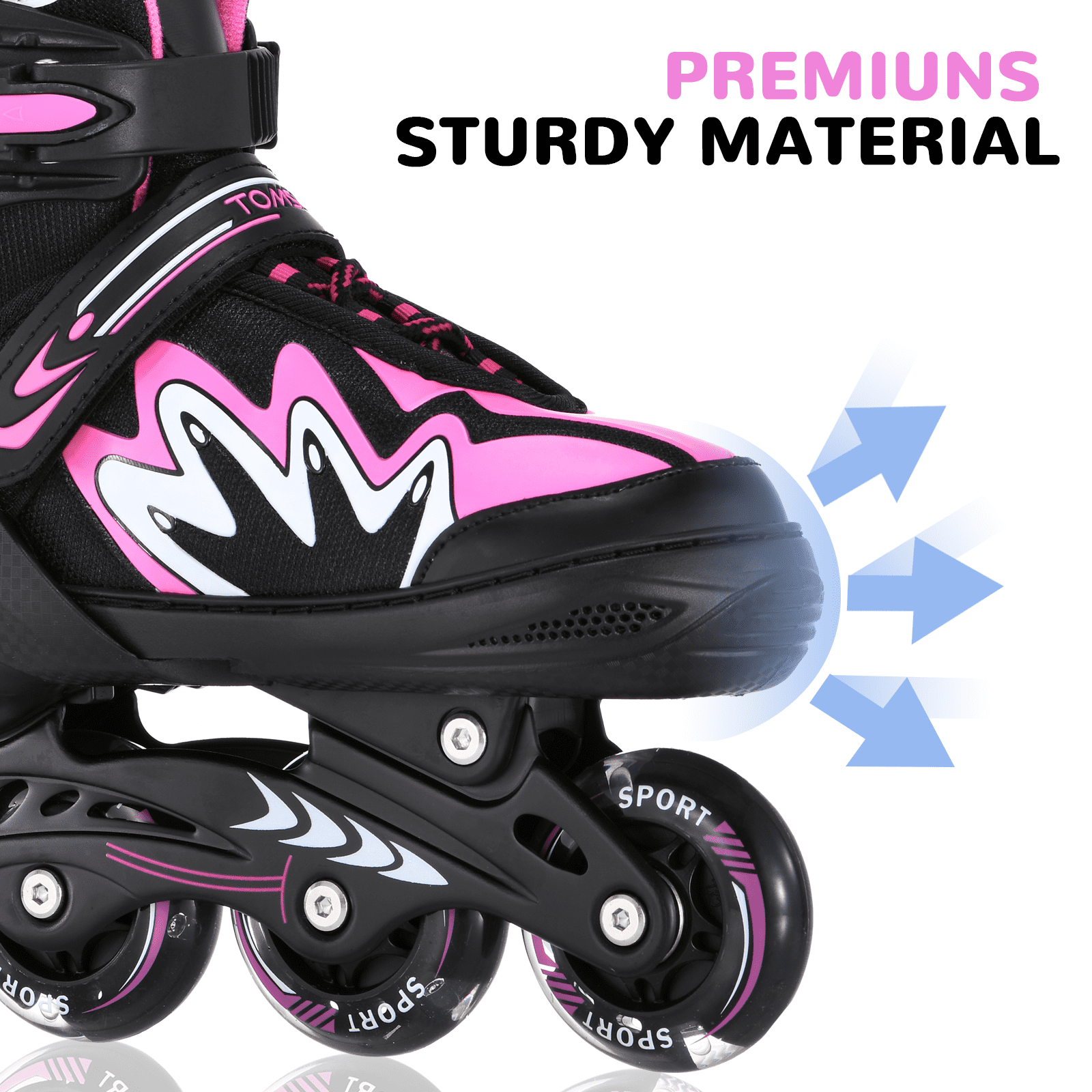 Roller Blades for Boys Girls 4 Sizes Adjustable Inline Skates with Light-Up Wheels for Outdoor Blades Roller Skates M