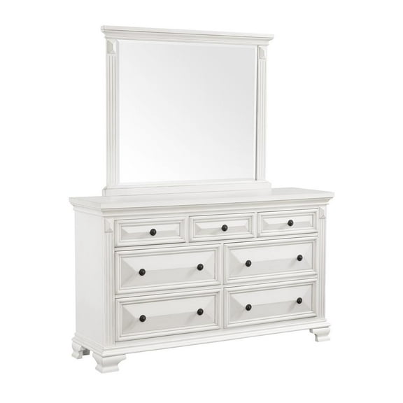 Picket House Trent 7-Drawer Dresser with Mirror Set in White