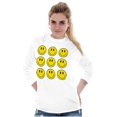 thumbnail image 3 of Positive Happy Faces Smile Emoticons Long Sleeve TShirt Men Women Brisco Brands S, 3 of 5