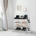 thumbnail image 3 of Auledio 4-Tier Metal Shoe Organizer Rack,Freestanding and Adjustable Wire Grid Organizer for Closet Bedroom Entryway in Silver, 3 of 6