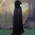 thumbnail image 2 of Capa holgada con capucha para adultos, Unisex, capa larga negra, disfraz, abrigos, regalos para niños y adultos para fiesta de Halloween Fivean unisex, 2 of 2
