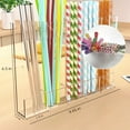 thumbnail image 3 of Acrylic Straw Holder Organizer with Double Sided Adhesive Tape, 5 Compartments, Reusable Straw Dispenser for Cabinet Kitchen Door Countertop, Transparent, 3 of 8