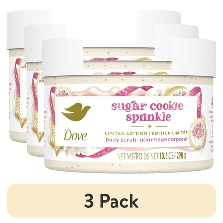 (3 pack) Dove Sugar Cookie Body Scrub for Deep Nourishment Holiday Treats Limited Edition, 10.5 oz