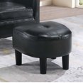 thumbnail image 2 of LiviNest Black Accent Chair with Ottoman: Modern Compact Seating Set for Small Spaces - Contemporary Faux Leather Upholstered Barrel Back Chair & Matching Footrest for Studio Salon Waiting Area, 2 of 6