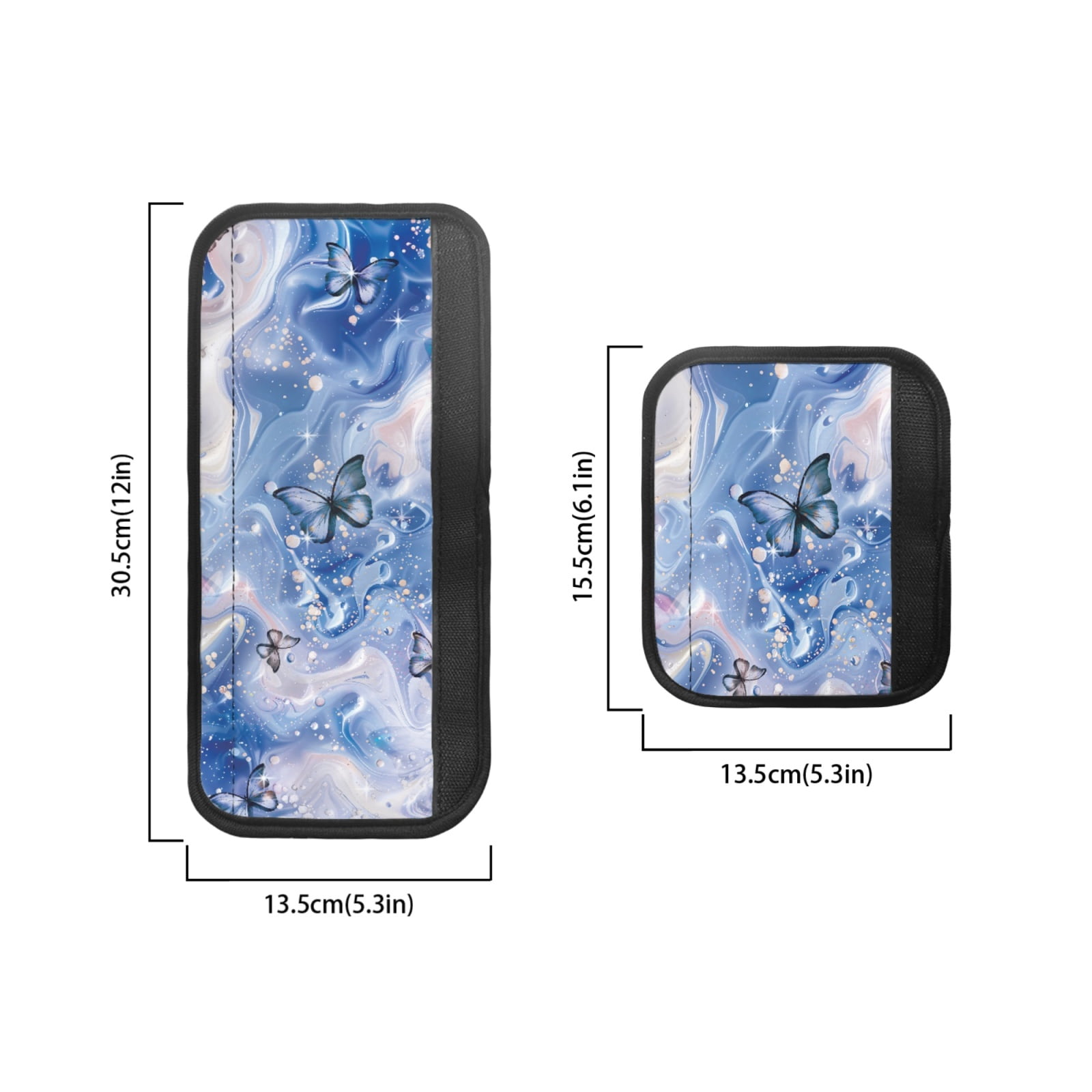 Xoenoiee 6 PCS Refrigerator Door Handle Covers Protective Kitchen Appliance Decor Fridge Microwave Oven Cozy Handle Protector Prevent Smudges Food Stains Fingerprints, Butterfly Deep Blue Marble