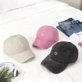 thumbnail image 6 of Bocaoying 3 Pcs Washed Cotton Baseball Caps for Men Women with Small Heart Embroidery , Breathable Retro Adjustable Dad Hats with Crown, Curved Brim Ball Caps for Daily Wear, Beige/Black/Pink, 6 of 7