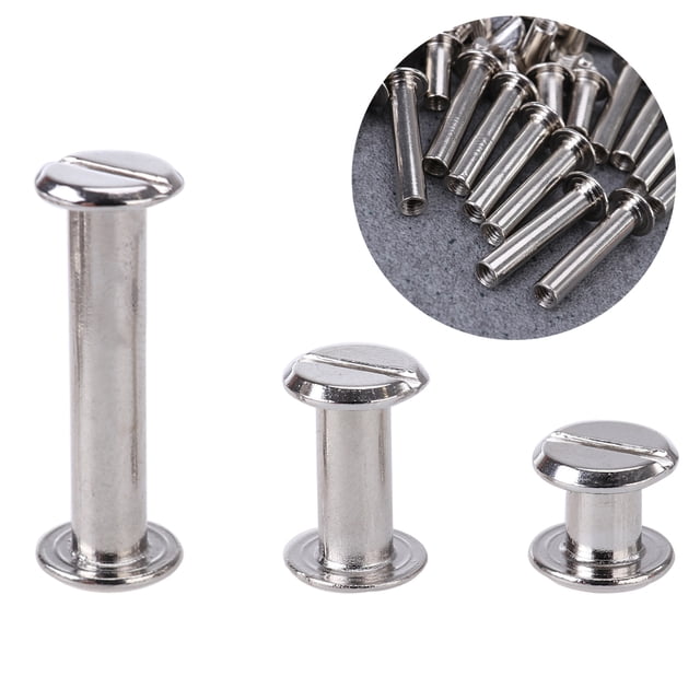60 Pcs Kit de Vis Rondes Argentées pour Tête Plate Accessoires Métalliques pour Reliure
