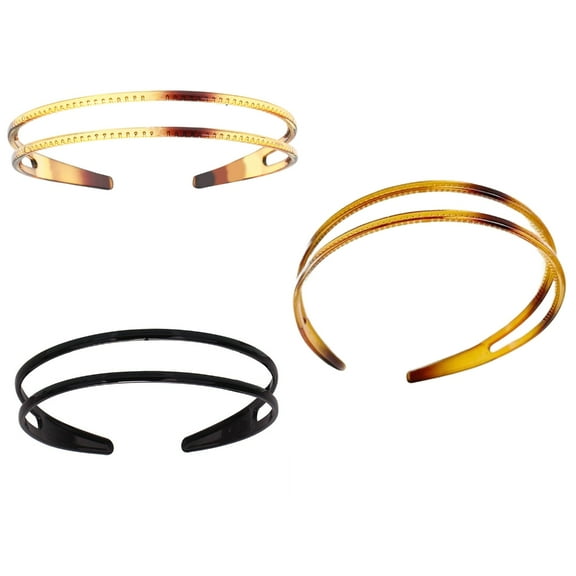 3pcs Nonslip Headband Set for Women Comfortable Wear Wide Double Breasted Hairhoop for Sport and Everyday Use