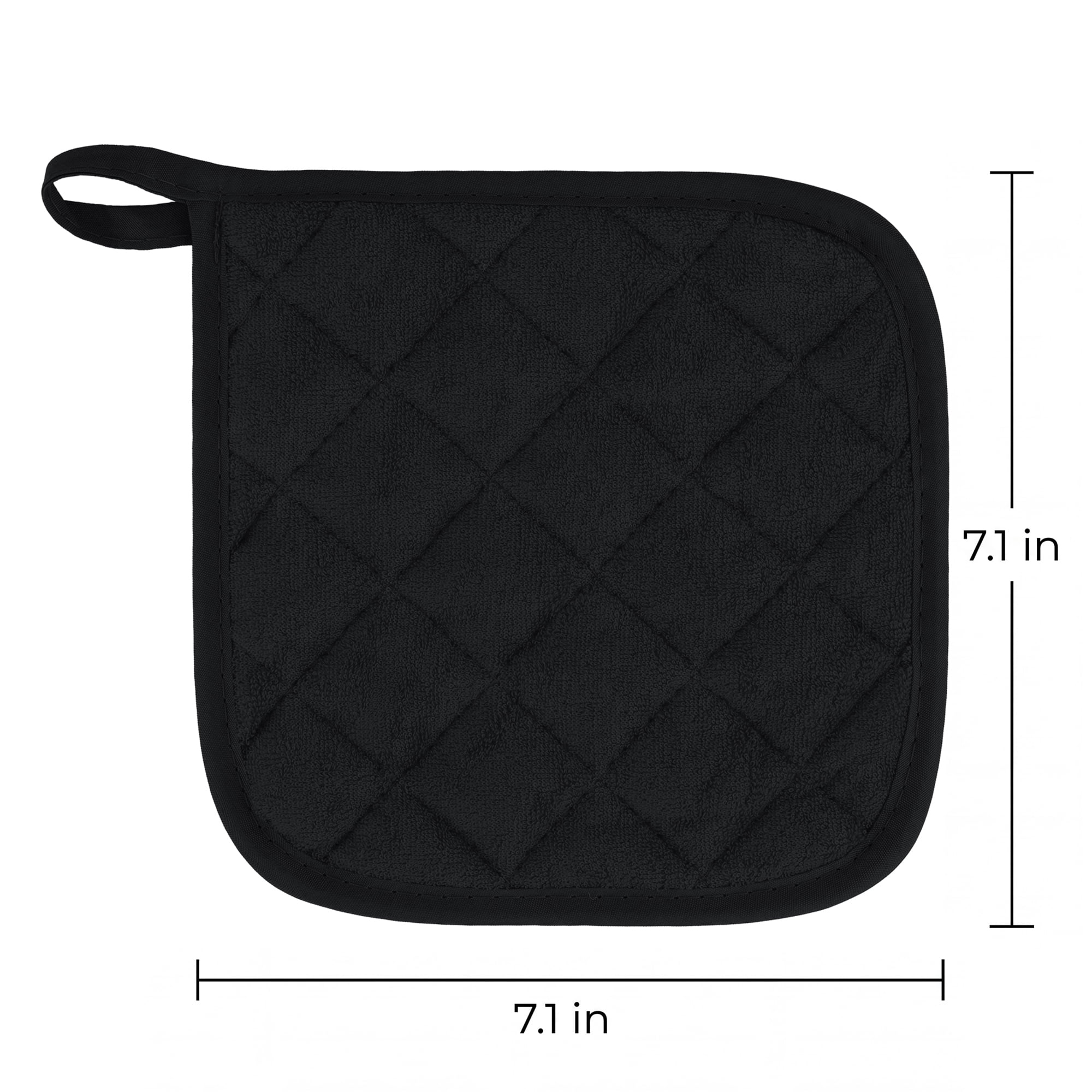 Unique Bargains Pot Holders Heat Resistant Non Slip Hot Pads for Cooking Black 2Pcs